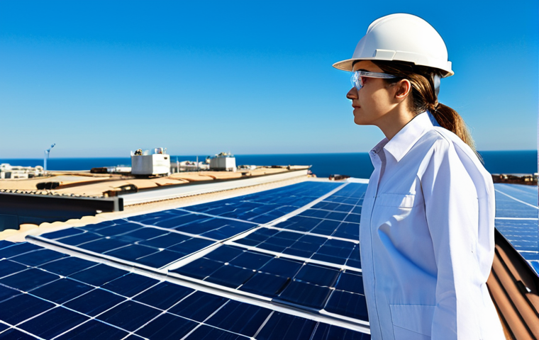 플로팅 도시와 인공지능의 접목 - **

"A professional female engineer, fully clothed in a modest work uniform with safety glasses, ins...