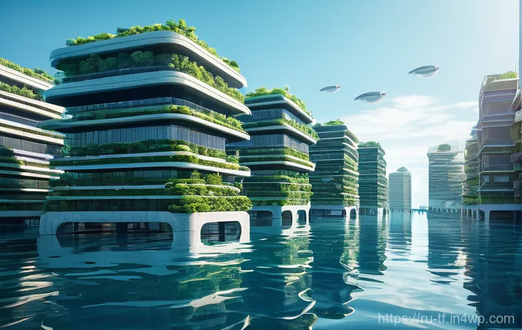 플로팅 시티를 위한 스마트 기술의 활용 - Here are three detailed image generation prompts in English, adhering to all specified guidelines: