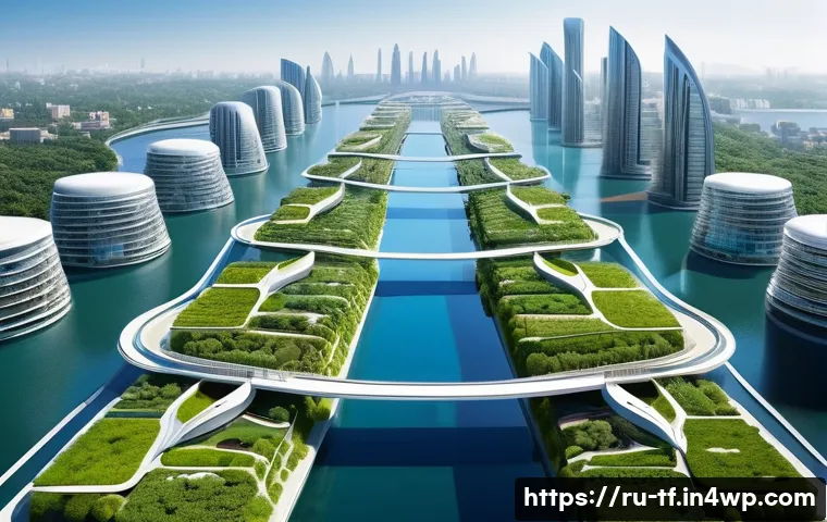 플로팅 시티에서의 에너지 효율성 향상 방법 - **Floating City Renewable Energy Harmony:** A breathtaking panoramic view of a futuristic floating c...