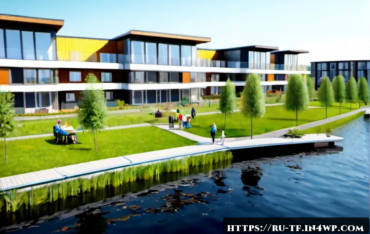 Home 17 플로팅 도시의 생활 질 향상 방안 - Photorealistic floating city neighborhood designed for everyday comfort, Russian families and elderl...